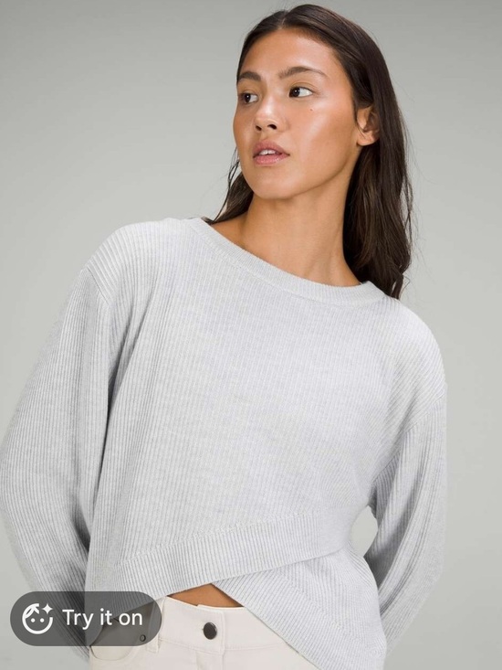 lululemon athletica Sweaters - Lululemon oatmeal crossover reversible sweater size 4 EUC